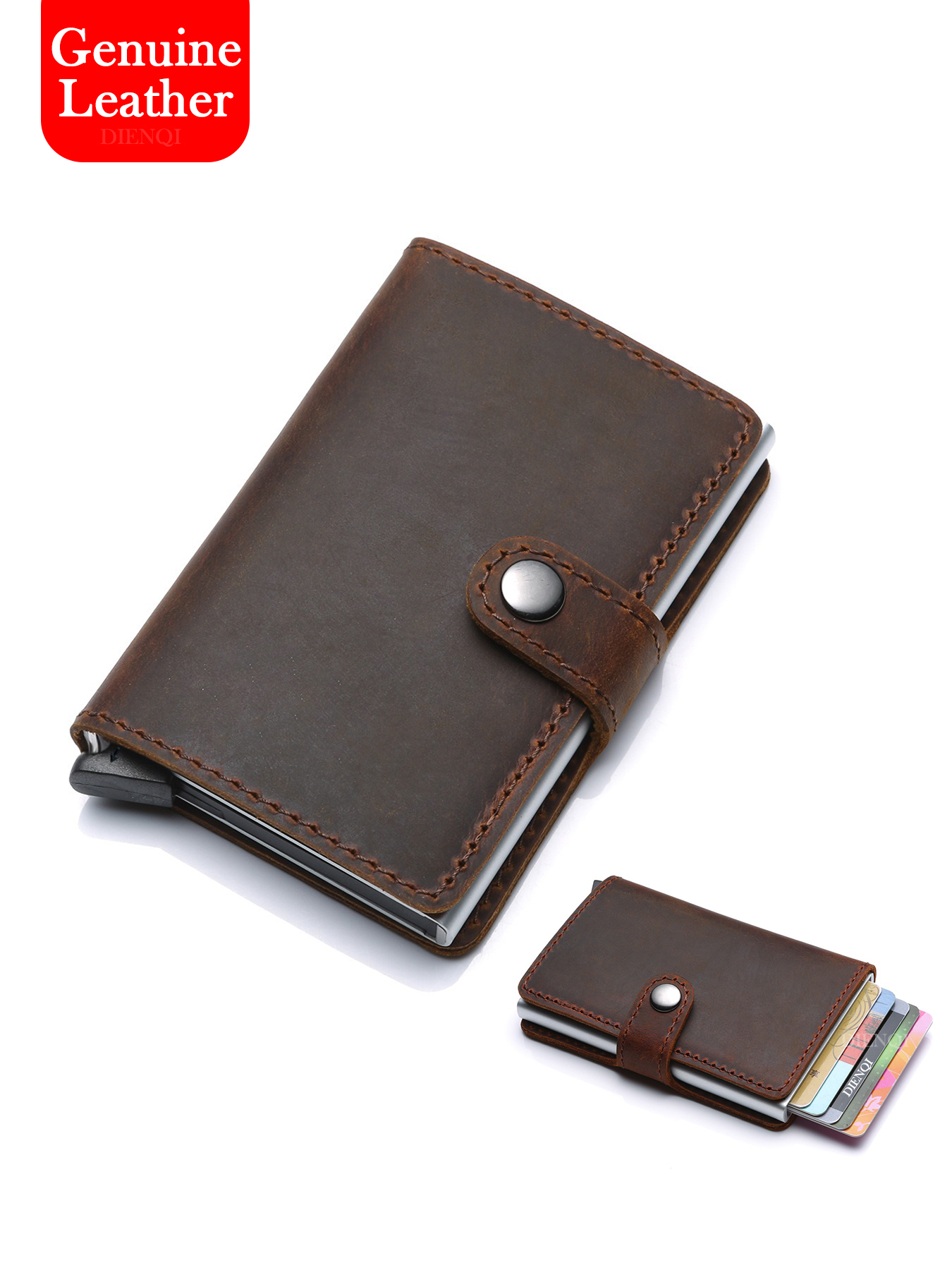 Money Clip Slim - Real Leather Mens Wallet Money Clip