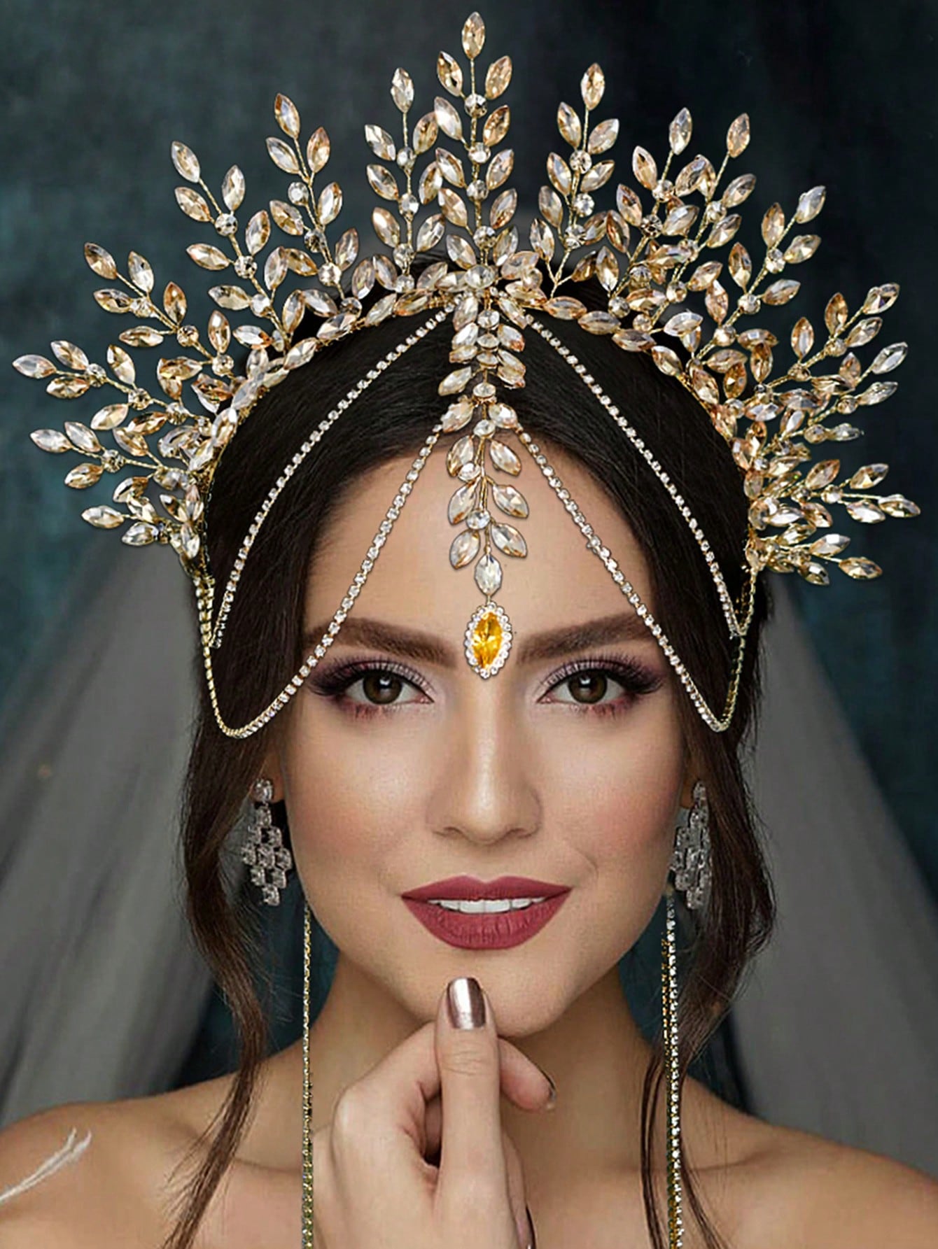 Men'S Accessories Fashion - 1pc Luxurious Bridal Crown Headband, Rhinestone