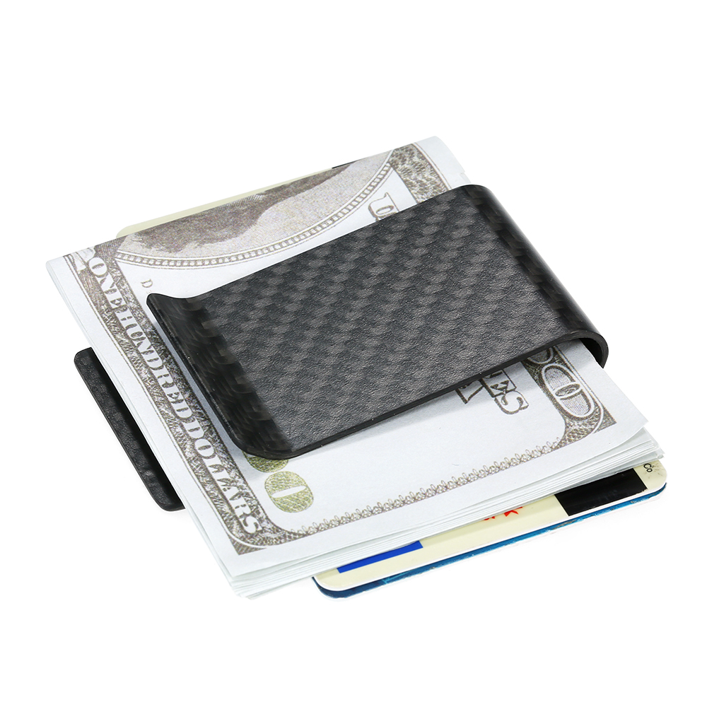 Money Clip Slim - Black Carbon Fiber Wallet Money Clip