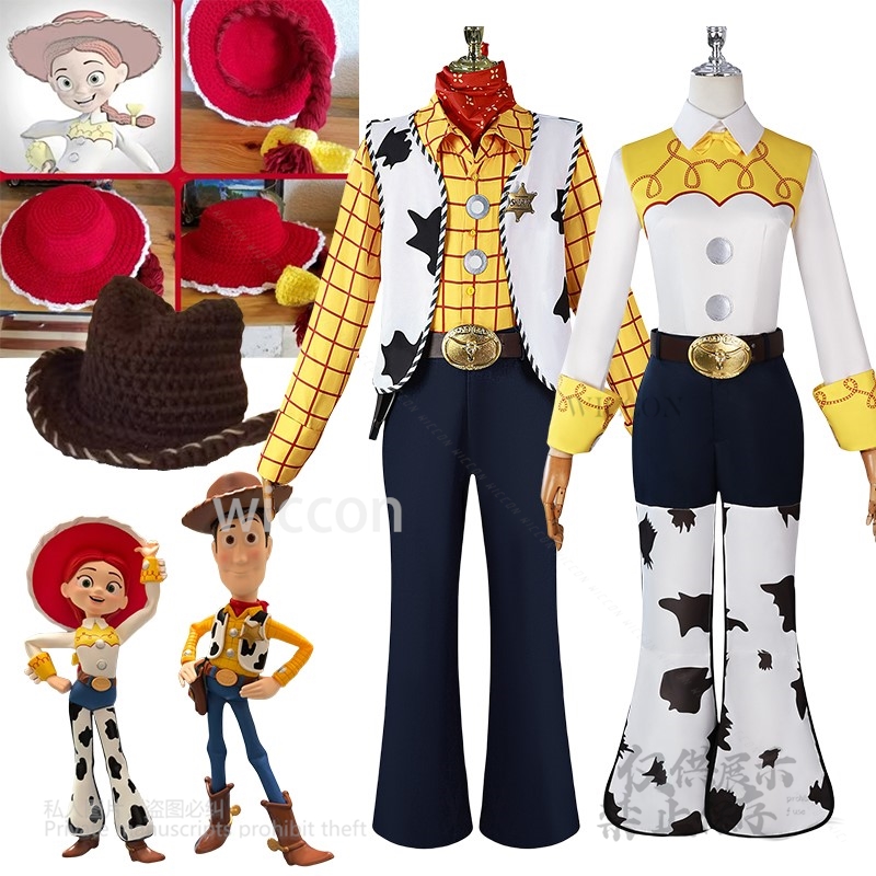 Men'S Accessories For Christmas - Anime Game Couple's Woody Jessie Cosplay