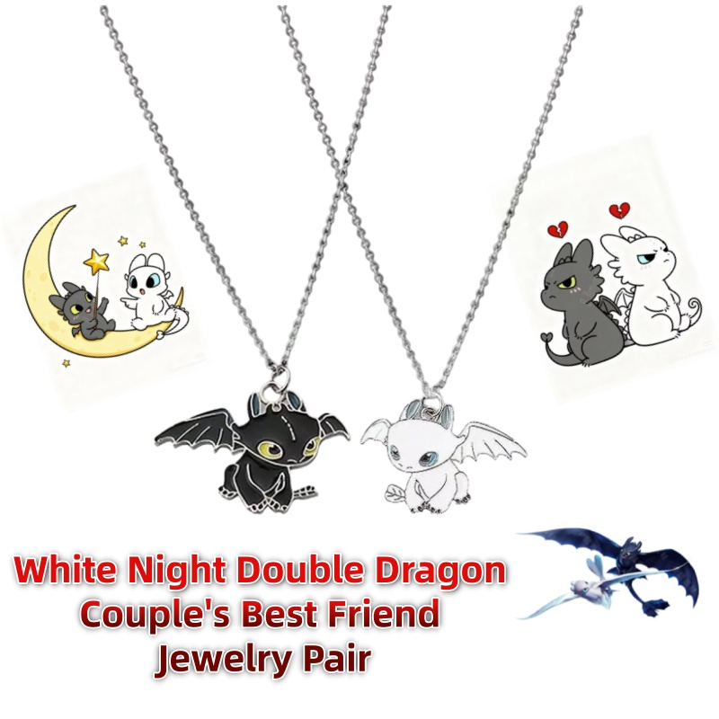 Cartoon White Night Double Dra - đánh giá và giá Men Accessories Necklace