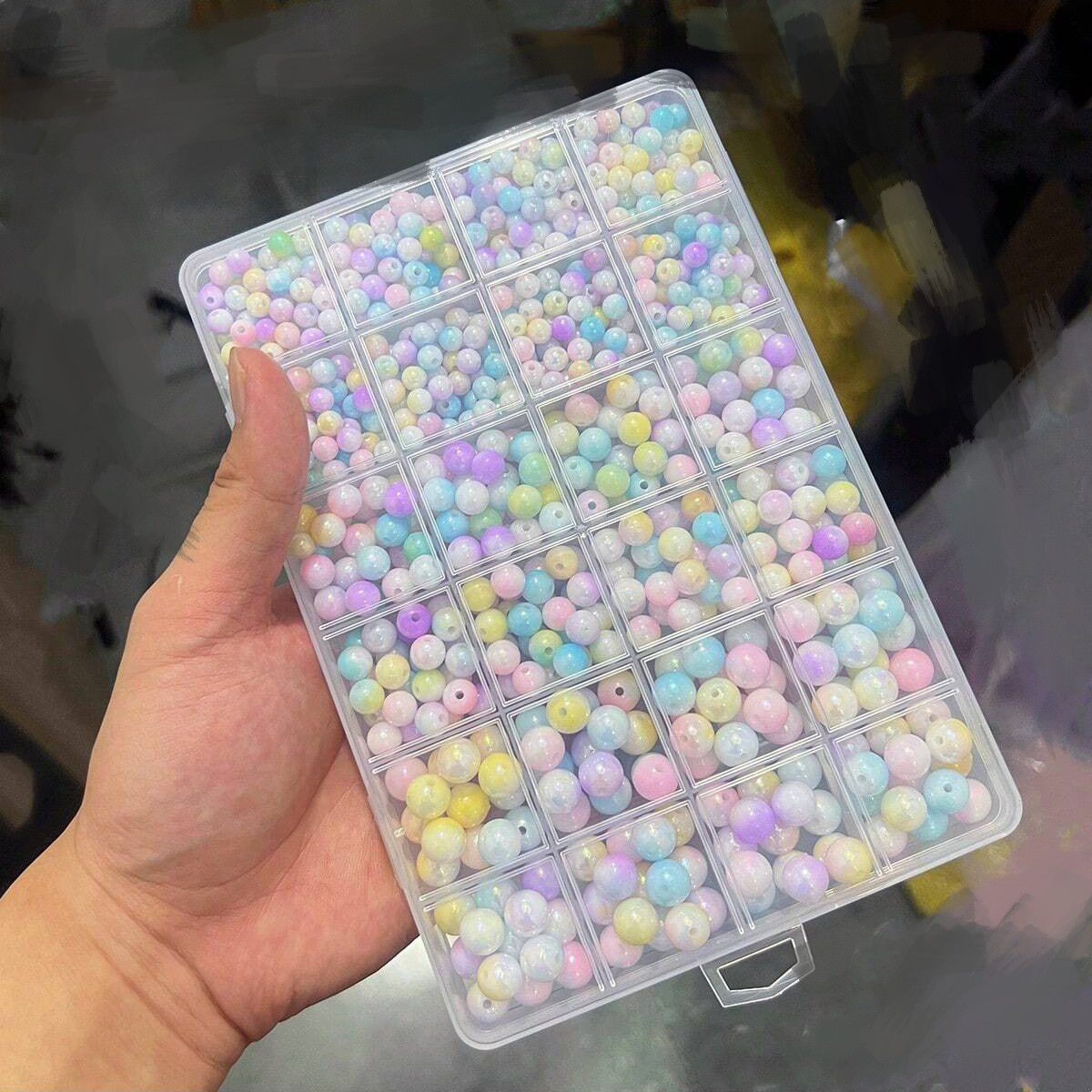 800pcs/24 grid set box 6mm/8mm - đánh giá và giá Men Accessories Necklace