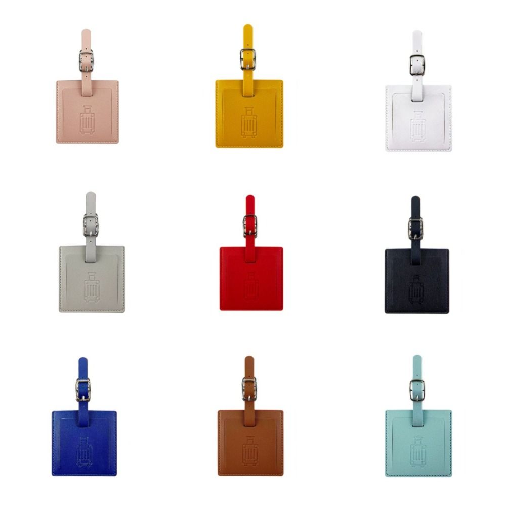 Colorful PU Luggage Tag Square - đánh giá và giá Men Accessories Name