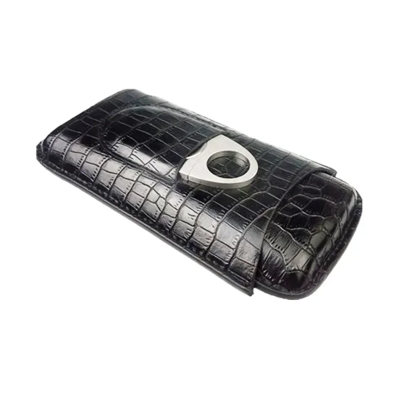 Leather Cigar Case with Alliga - đánh giá và giá Cigar Cutter Set