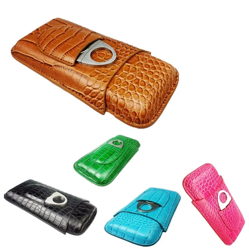 Leather Cigar Case with Alliga - đánh giá và giá Cigar Cutter Set