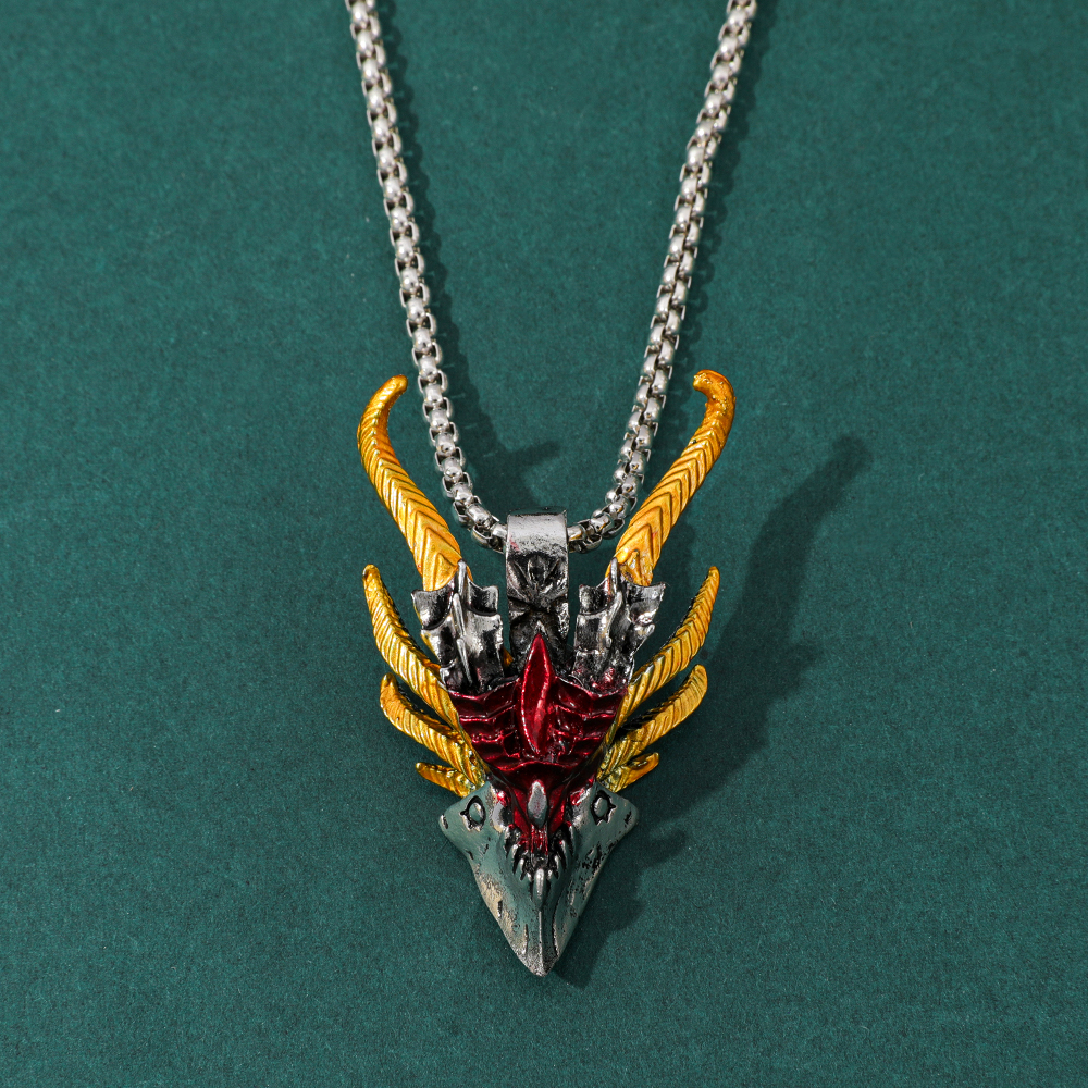 Retro Hip-Hop Evil Dragon Head - đánh giá và giá Men Accessories Necklace