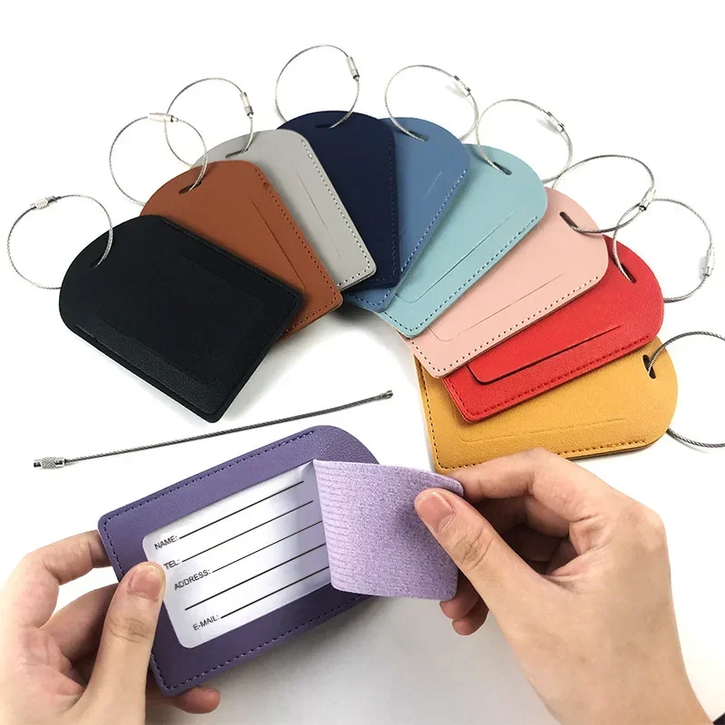 PU Leather Luggage Tags Women  - đánh giá và giá Men Accessories Name