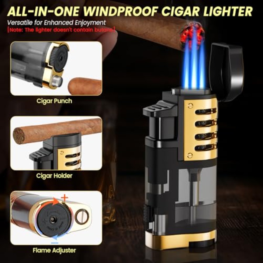 Travel Cigar Humidor Set with  - đánh giá và giá Cigar Cutter Set