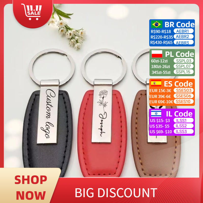 Personalized Leather Keychain  - đánh giá và giá Men Accessories Name