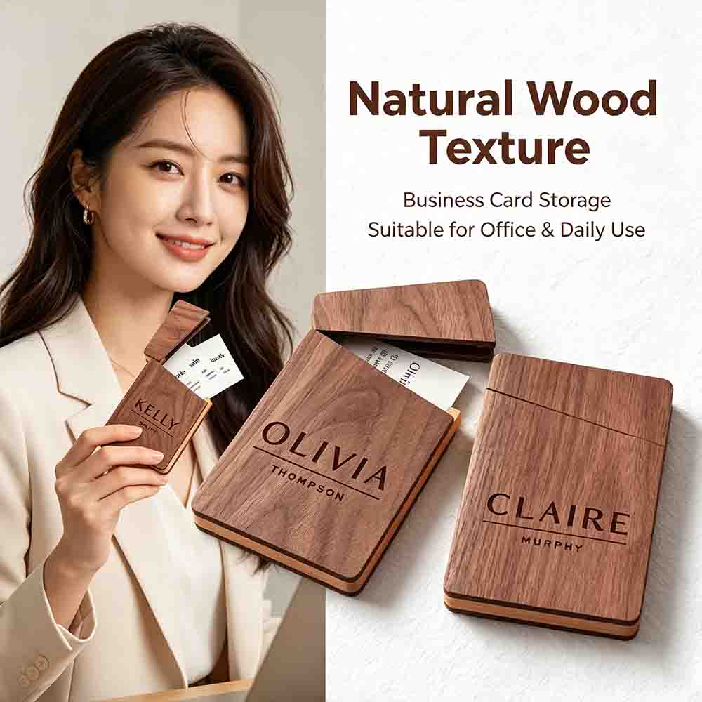 Business Card Holder Wooden Of - đánh giá và giá Men Accessories Name