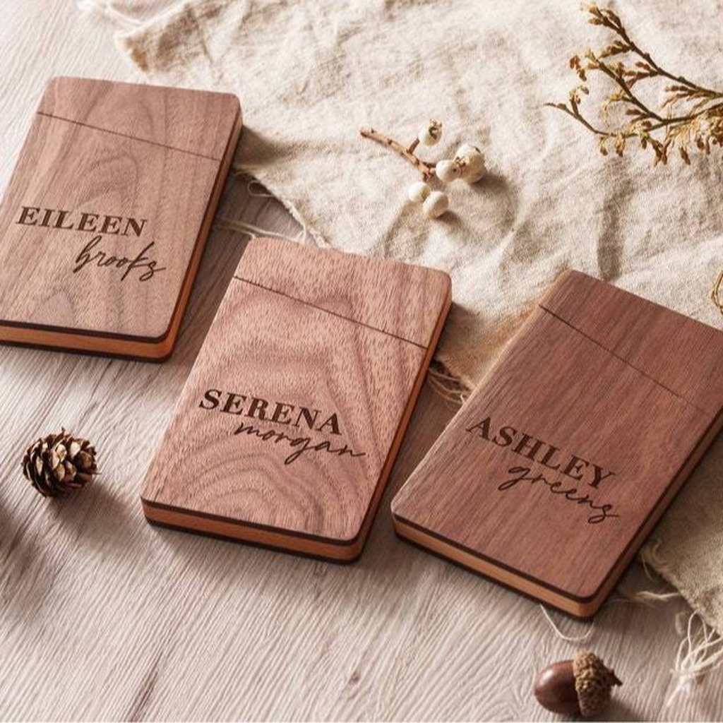 Business Card Holder Wooden Of - đánh giá và giá Men Accessories Name