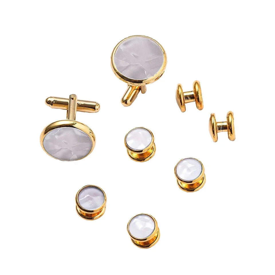 8PCS Elegant Copper Shell Cuff - đánh giá và giá Men'S Accessories With Suits