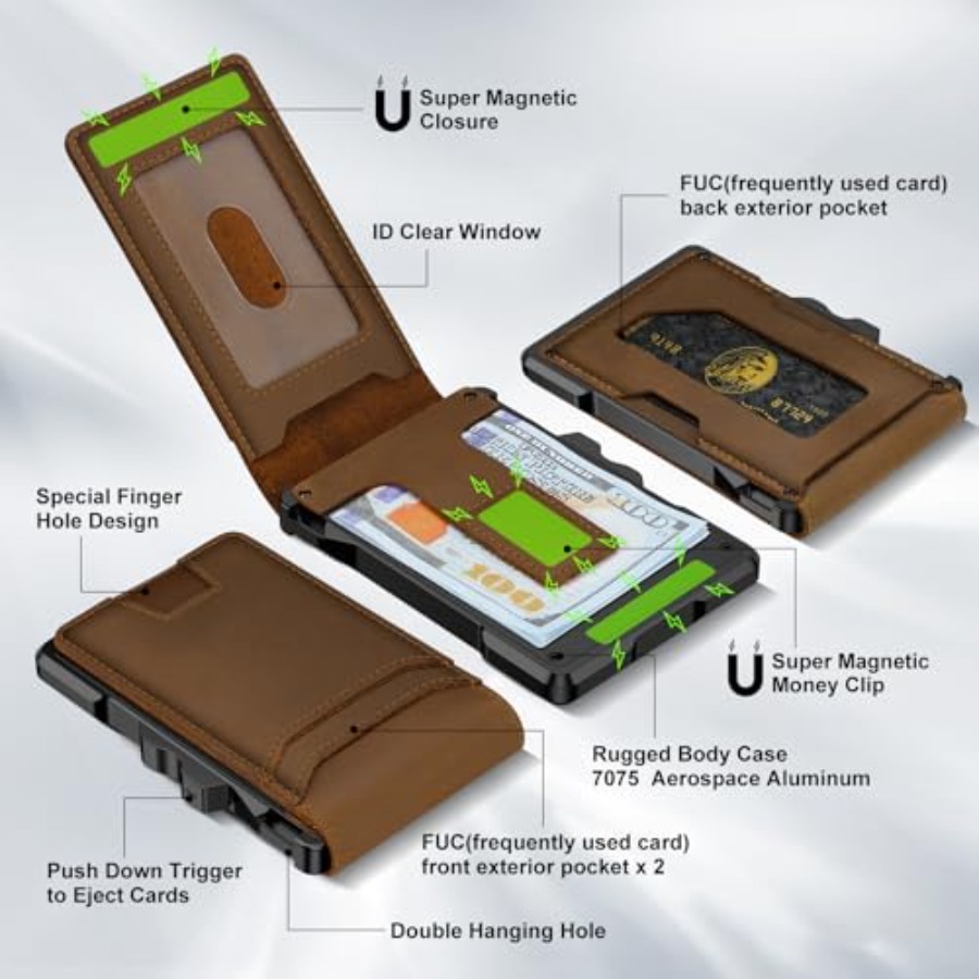 Genuine Leather Wallet for Men - đánh giá và giá Money Clip Slim